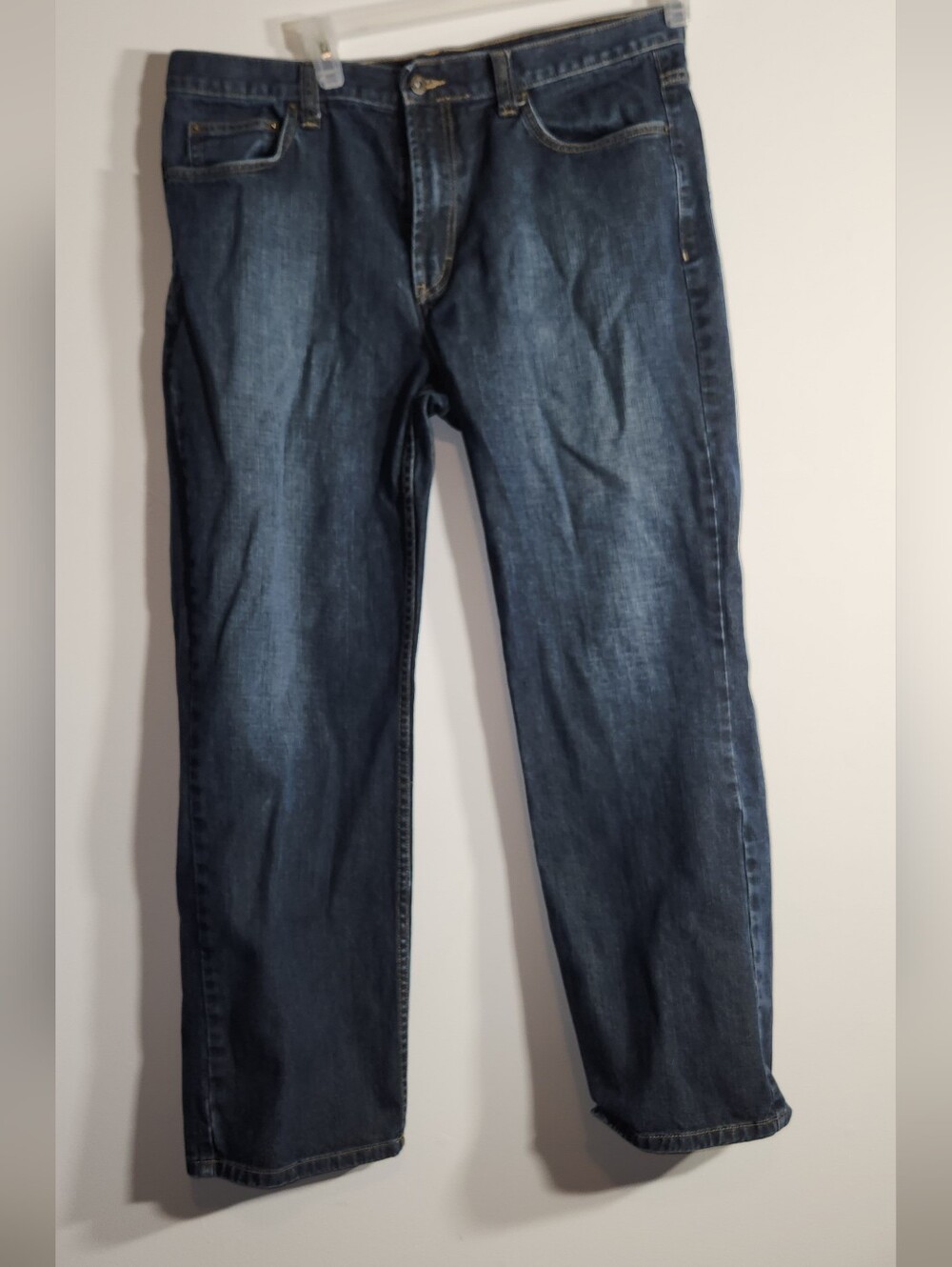 Men's Dark Blue Classic Straight Jeans Claiborne 36/30. Nice